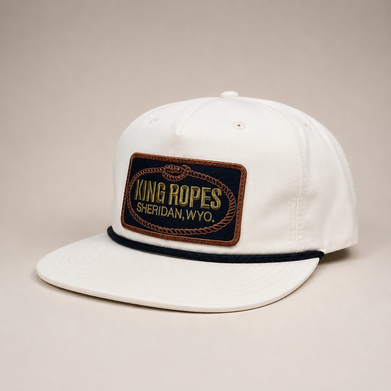 White King Ropes rope hat with embroidered Sheridan Wyoming patch